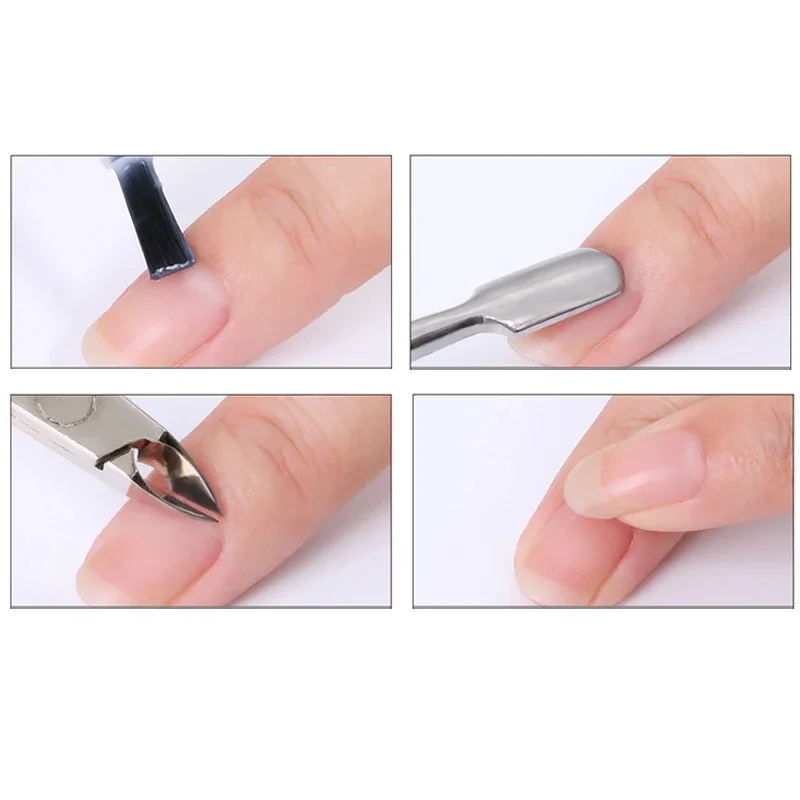 Profissional de aço inoxidável tesoura cutícula do prego pinças função empurrador cutícula removedor manicure trimmer ferramenta cuidados da arte do prego
