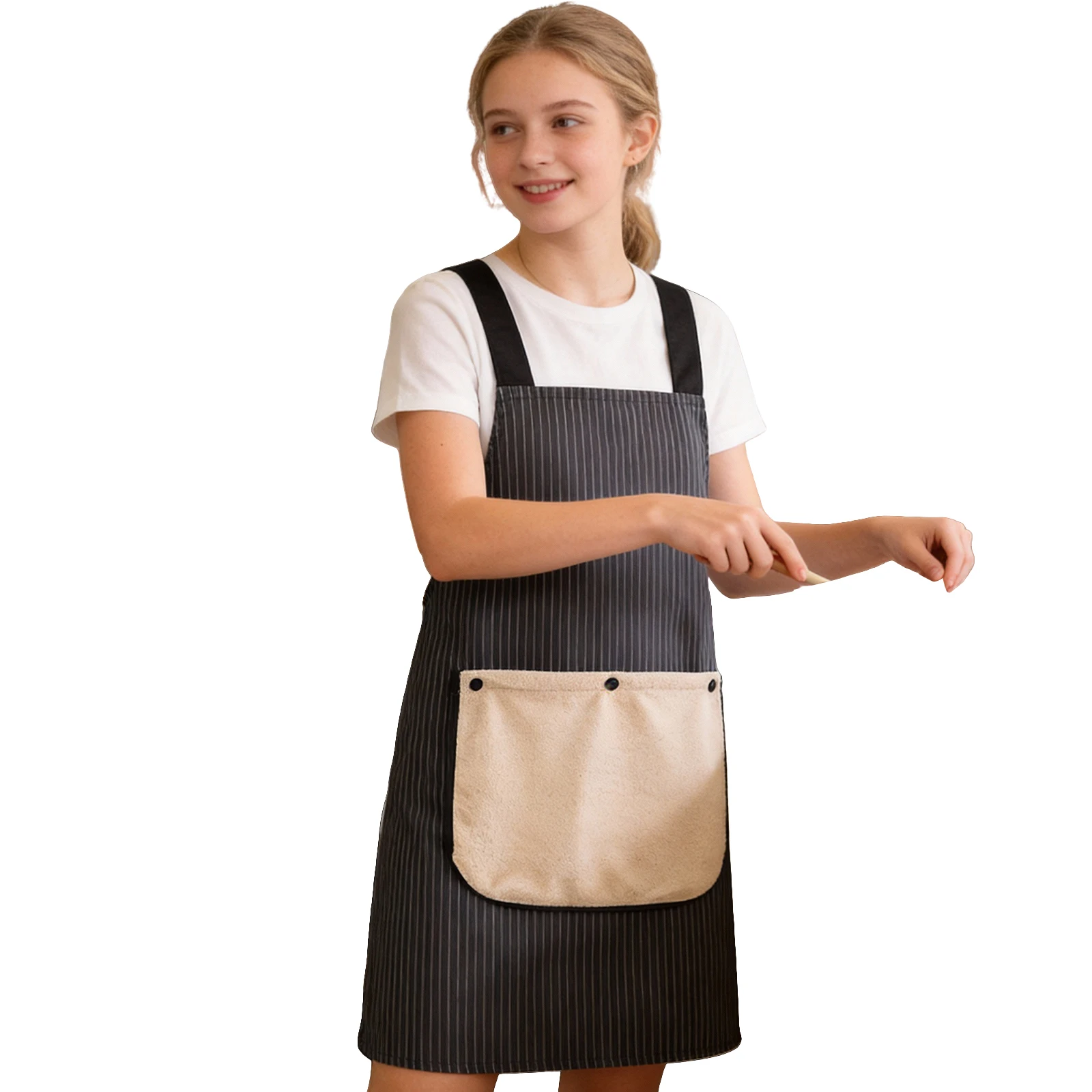 Waterproof Cooking Apron with 2 Removable Towel Pockets Comfortable Easy To Clean for Men & Women Cooking Baking Grilling BBQ
