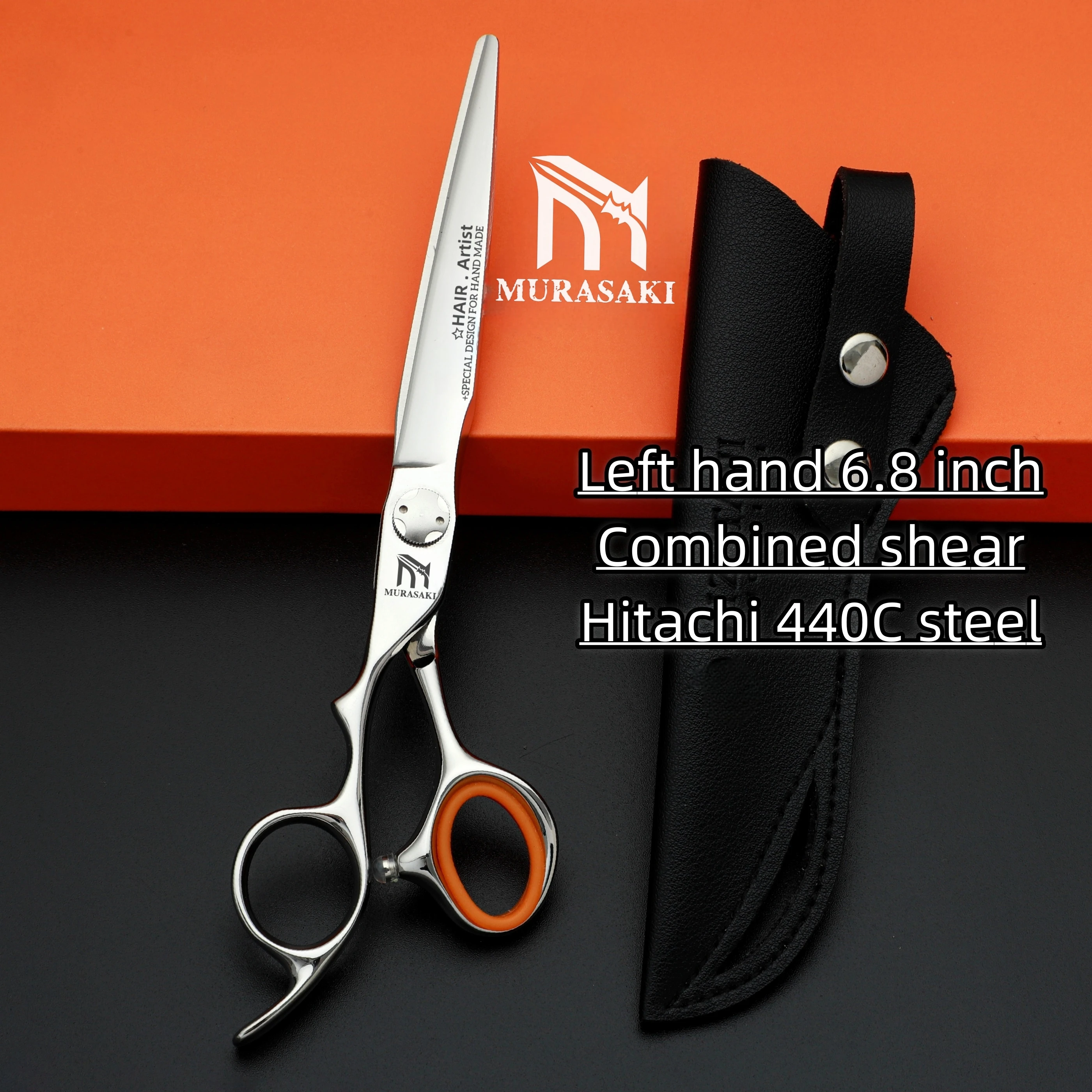Friseurscheren für die linke Hand, professionelle Friseurscheren, Haarschneidewerkzeuge aus 440C-Stahl für den Friseursalon, Set mit 6,0-6,5-6,8 Zoll Länge – Detail 15
