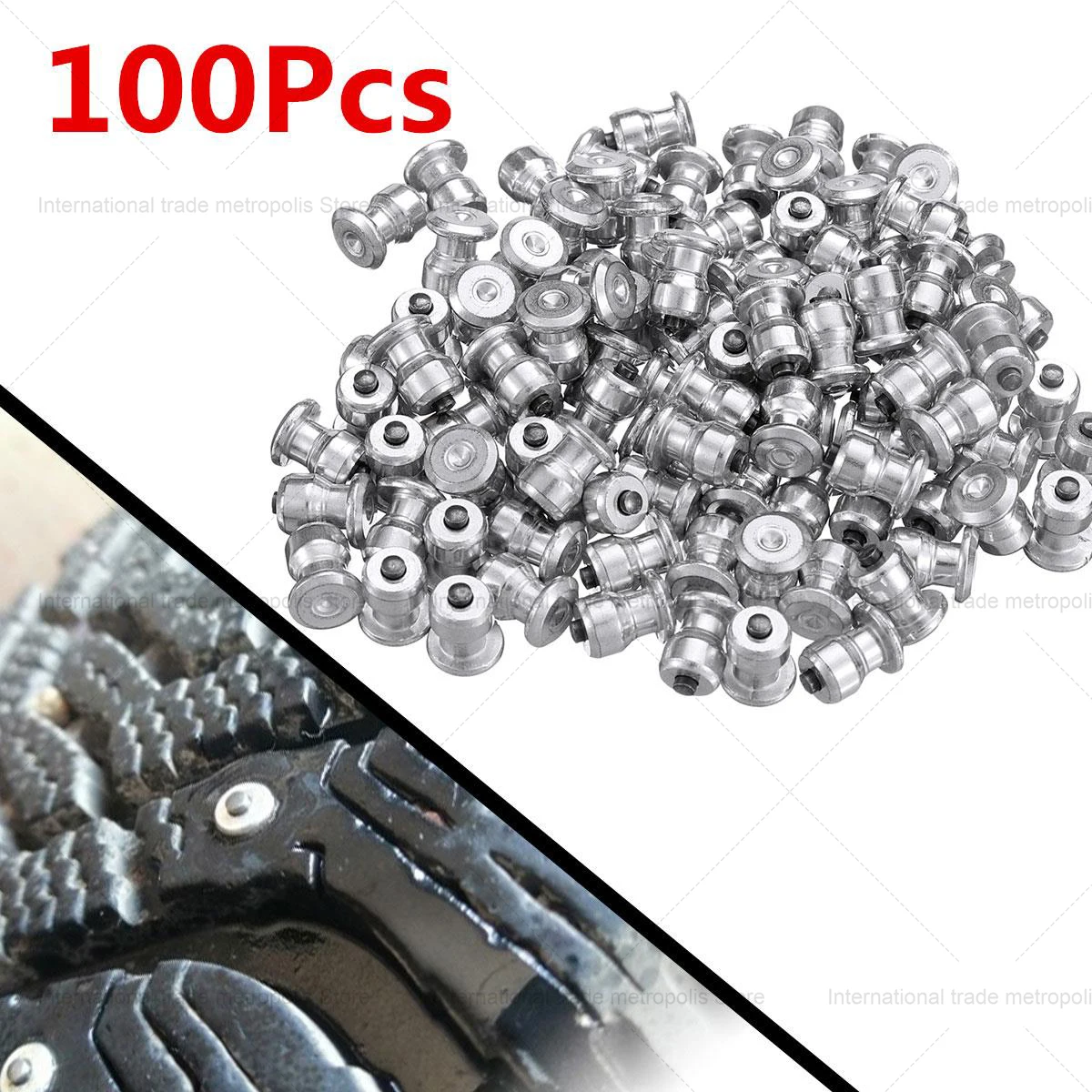 100Pcs Winter Car Wheel Lugs Tyre Anti-slip Nail Spikes for Tires Car Tire Studs Screw Snow Spikes Car Tire Accessories