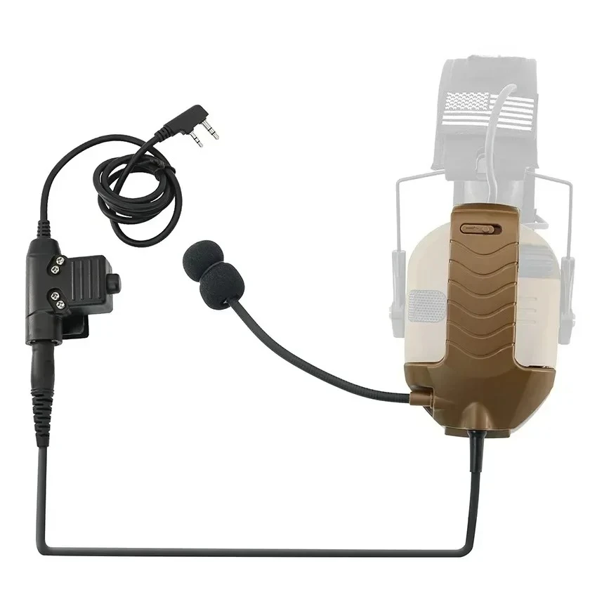2023 New Tactical Headset External Microphone Kit Adapter with Tactical U94 PTT for Walker's Razor Electronic Shooting Earmuffs