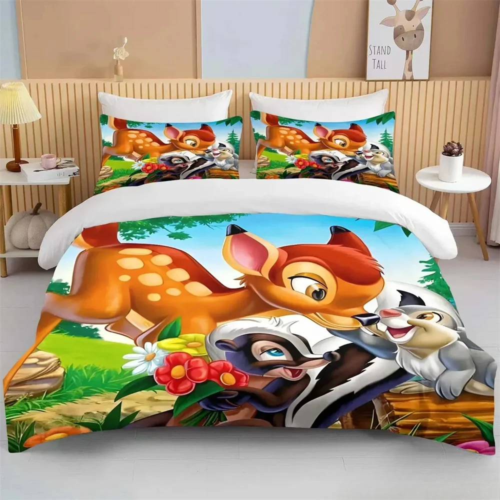 

Bambi Printed Soft Bedding Set Duvet Cover Anime Quilt Adult Kids Birthday Gift Full Size King Size Bedding Set
