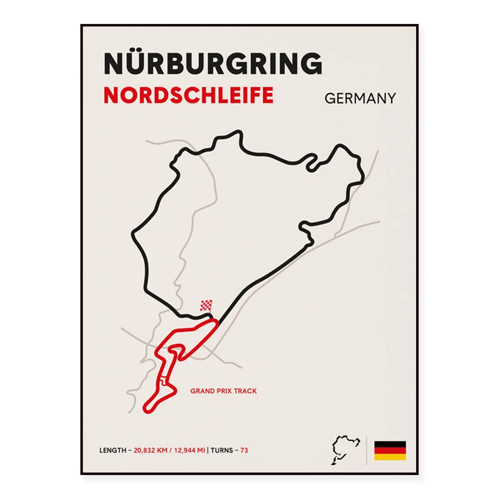 فن دوار السباق الياباني ، N'rburgring Nordschleife المسار سباق الرسم على لوحات القماش الجدارية الشمال الملصقات والمطبوعات غرفة المعيشة دي #1
