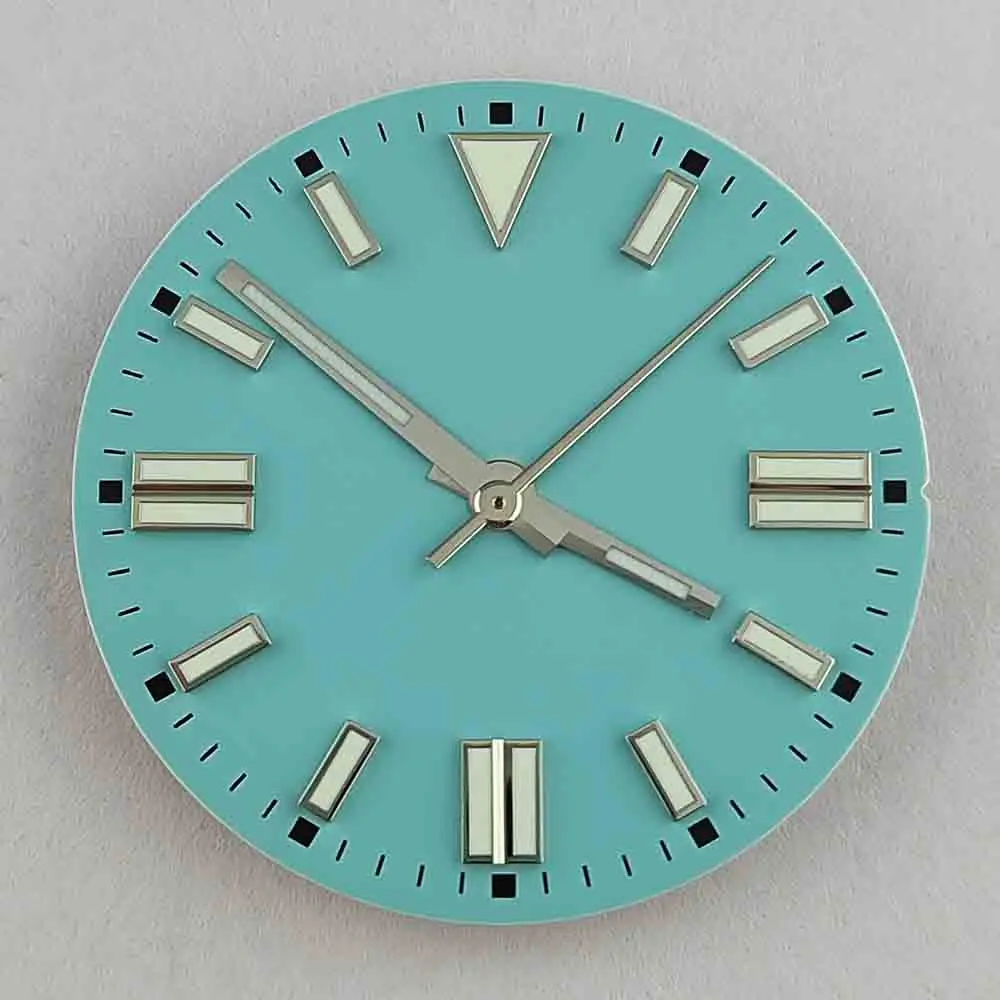 Quadrante dell'orologio NH35 Lancette NH35 adatte al movimento NH35 verde Accessori di ricambio per lancette del quadrante dell'orologio luminoso