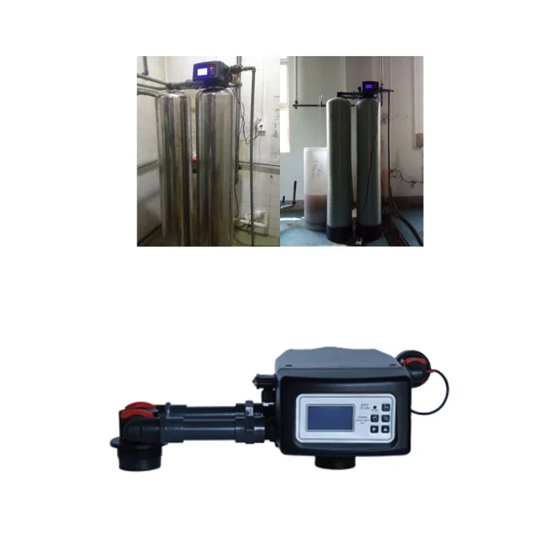 Water treatment automatic time flow control compound softener multi-port valve