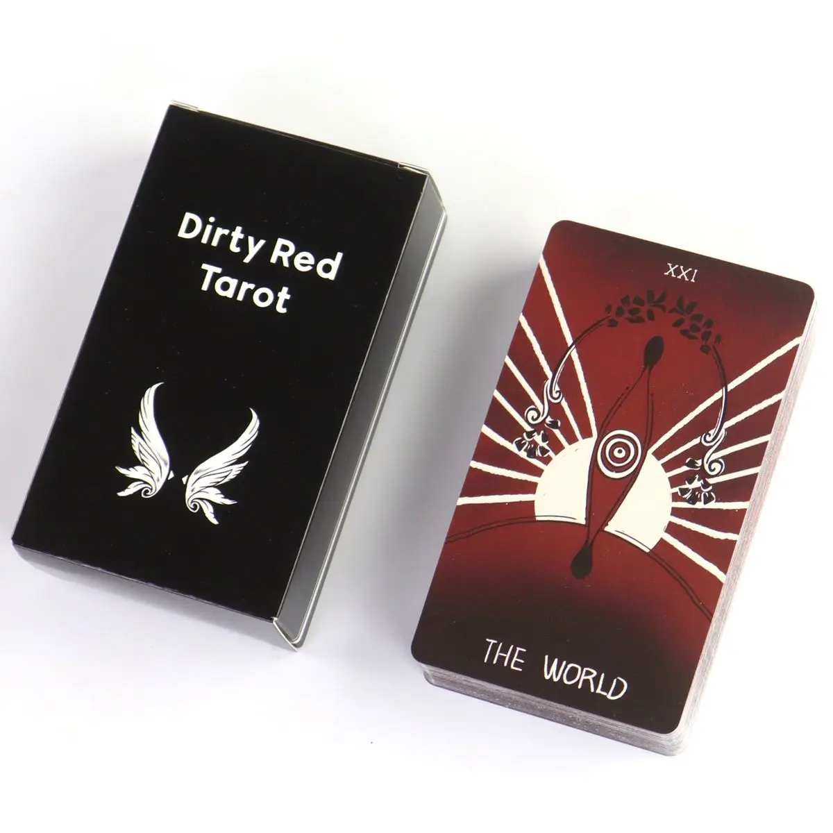 Dirty Red Tarot Deck 78 Pcs Tarot Cards Channel Energy Through Bold Strokes and Striking Contrasts 10.3*6cm - Image 4