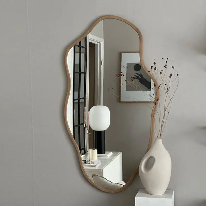 Nordic Aesthetic Mirror Irregular Funky Luxury Dressing Table Mirror Asymmetrical Korean Style Korean Style Home Decorations
