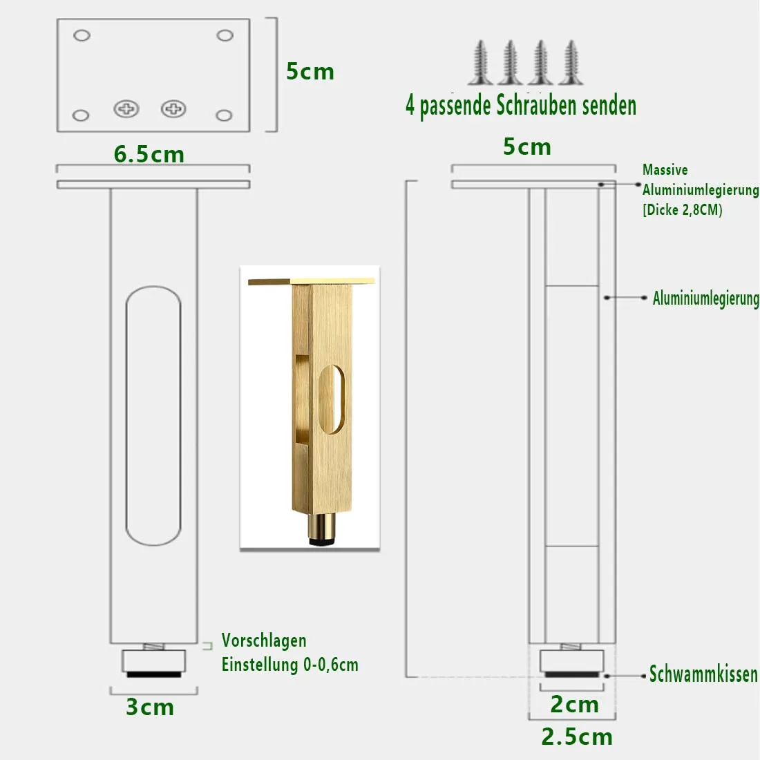 1Pcs Aluminum Alloy Bathroom Cabinet Feet Light Luxury Metal Cabinet Feet Furniture Hardware Legs Adjustable 120mm~300mm