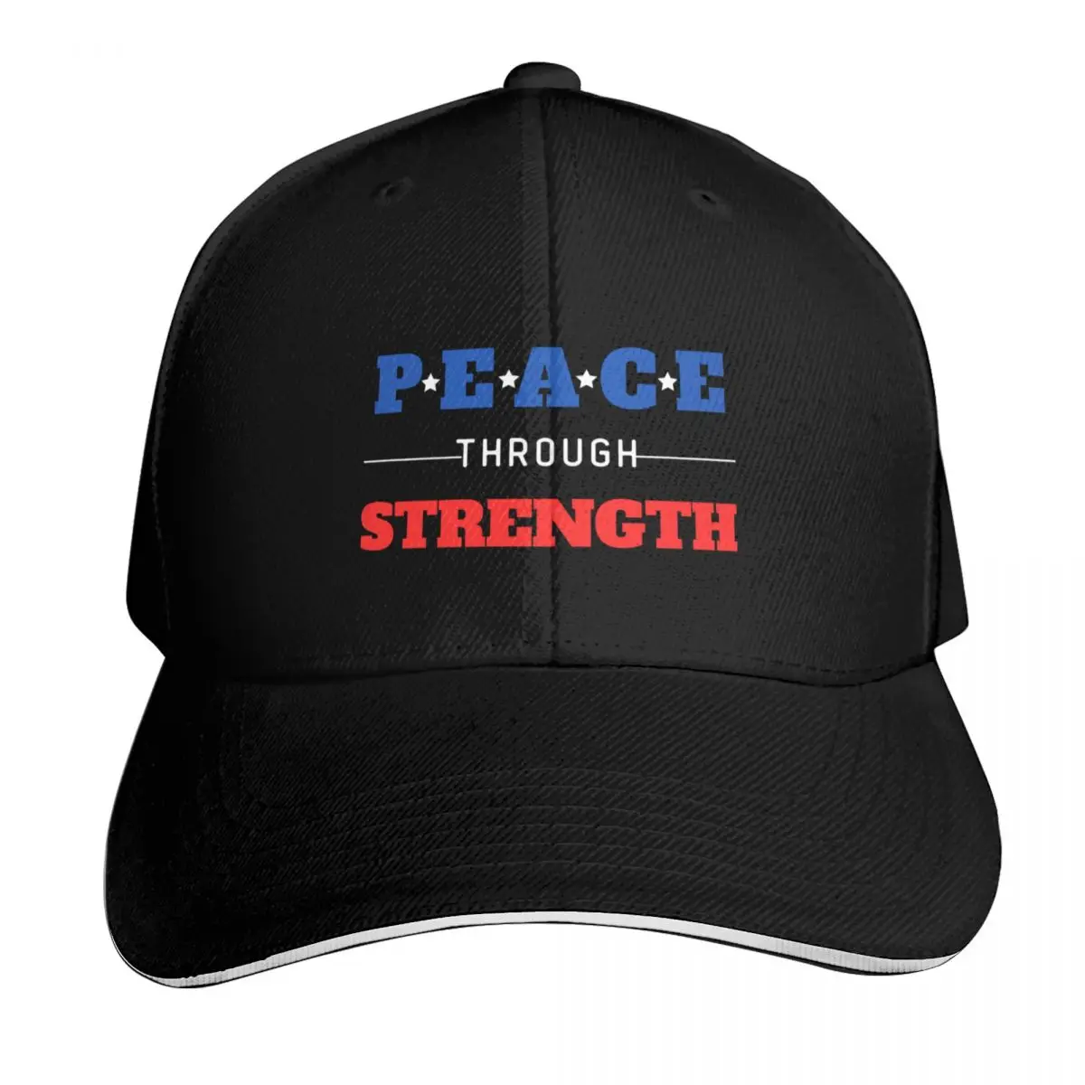 Peace through strength Baseball Cap Lightweight Packable Gift for Him Her Casual Daily Wear