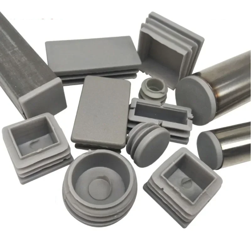 Grey Plastic Round Square Blanking End Caps Tube Pipe Inserts Plug Bung Insert Stopper