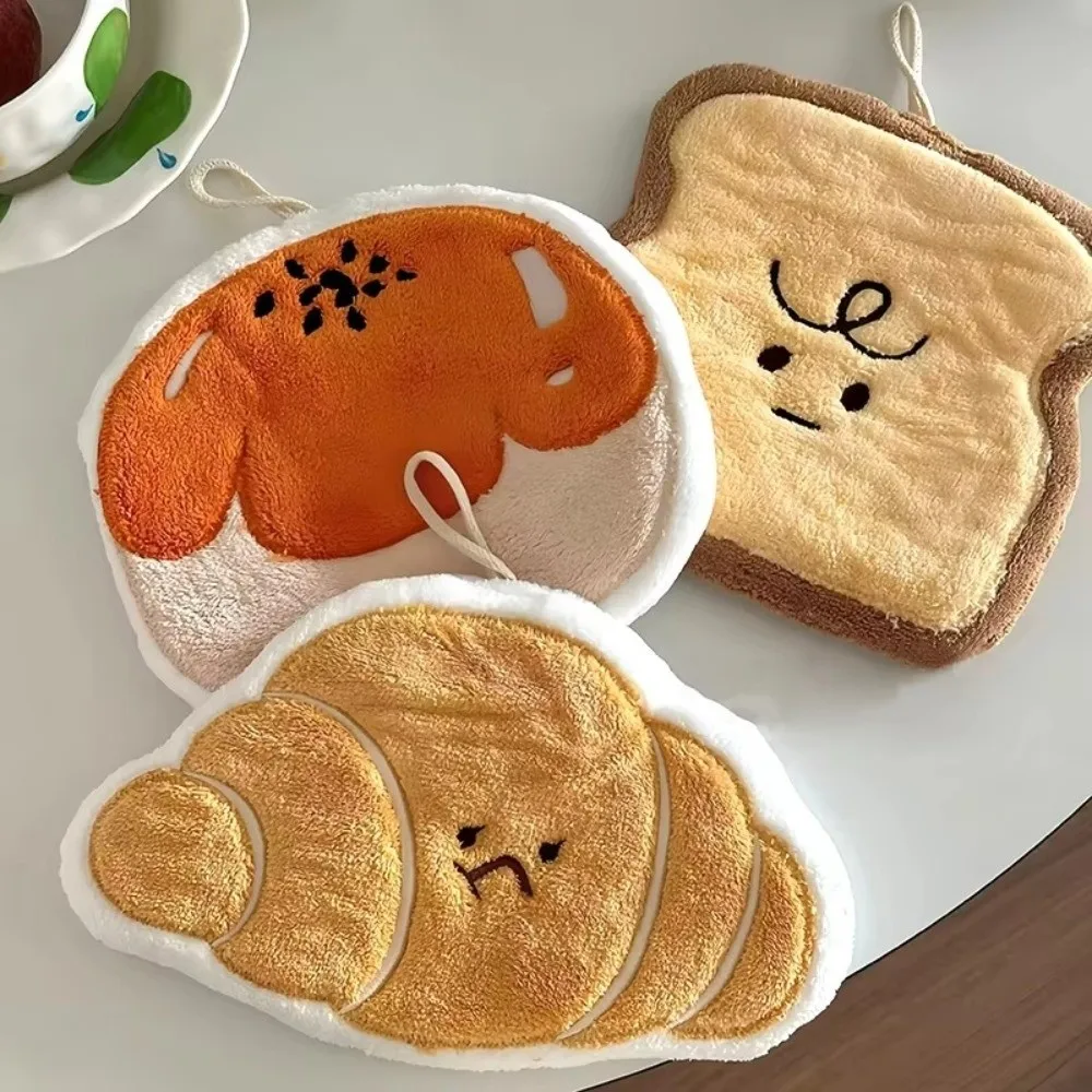 High Quality Cartoon Hand Towel Coral Velvet Absorb Water Bathroom Kerchief Thickened Hanging Kitchen Handkerchief Kitchen