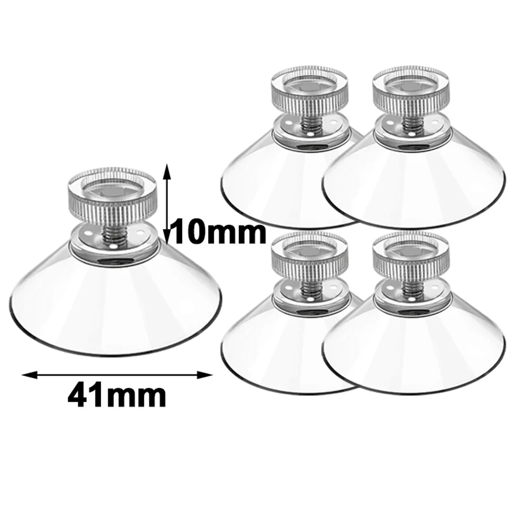Plastic Suction Cups Hook for Glass 41mm Strong Adhesive Suction Holder With Screw Nut Clear PVC Sucker Pads Home Organizer Hook