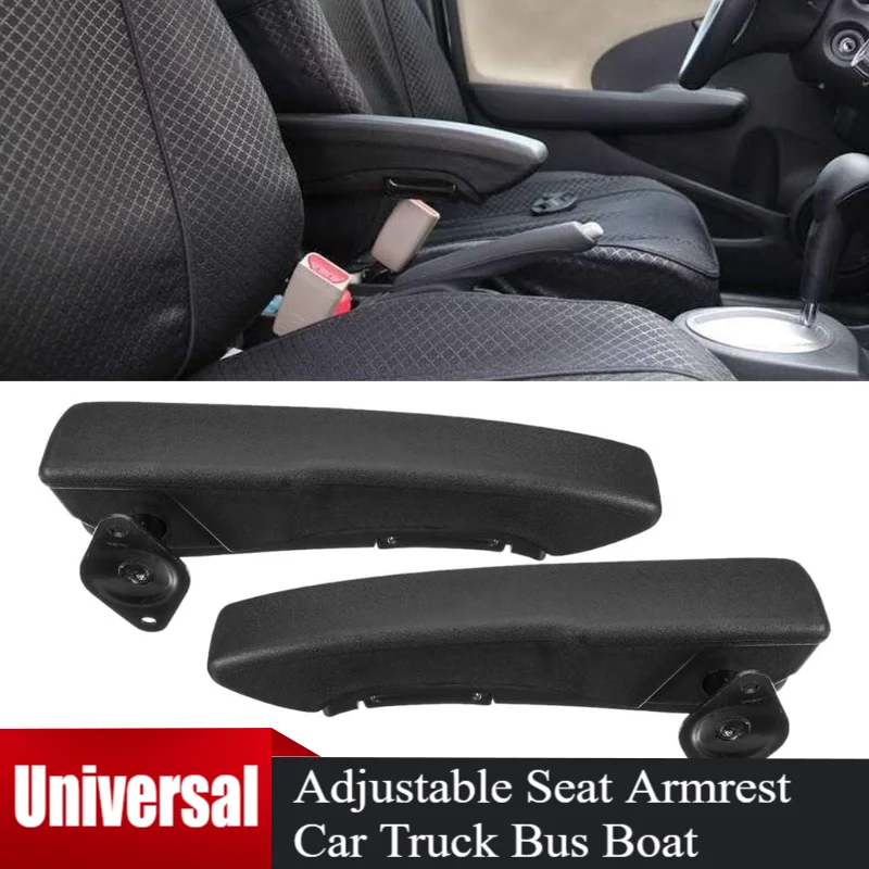 2pcs Universal Car Armrest Adjustable Truck Seat Arm Rest Center Console Hand Rest Holder Handrail Support For RV Van Bus Boat
