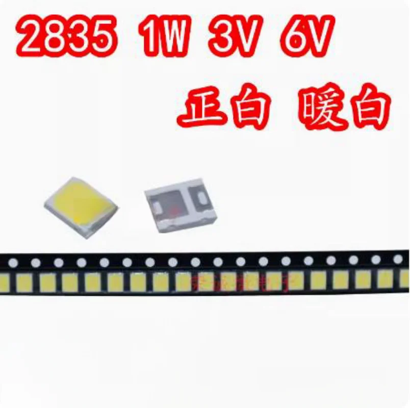 100pcs LED 2835 Patch lamp bead 1W 3V 6V 9V White warm White Bulb lamp bead corn lamp super bright