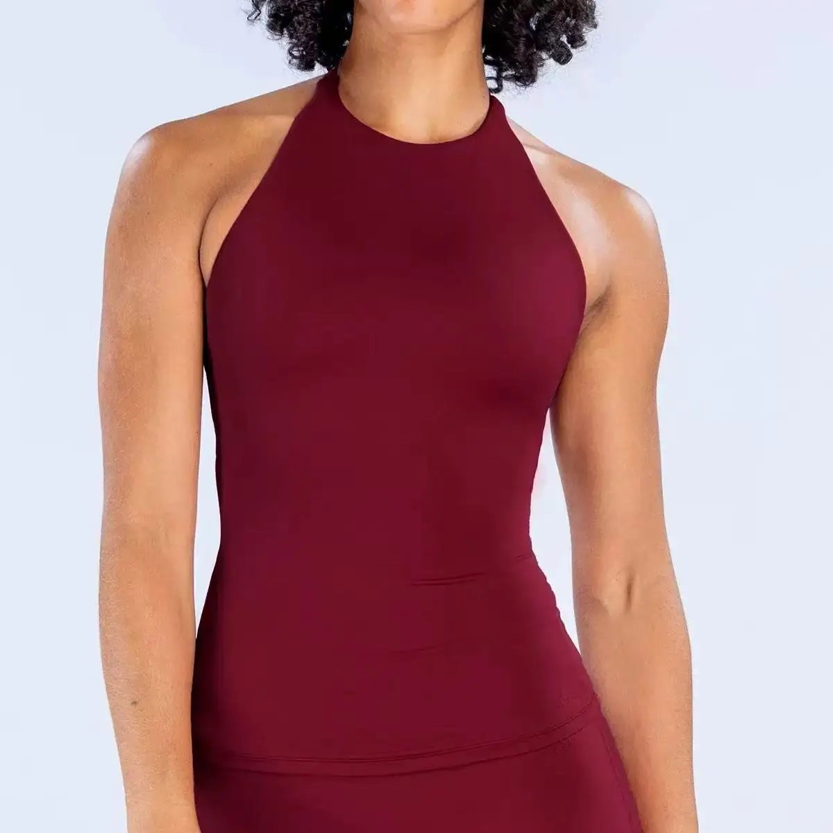 2026 New Women Halter Yoga Tank Top Sleeveless Backless Sports Vest Elastic Fitness Workout Gym Crop Shirt