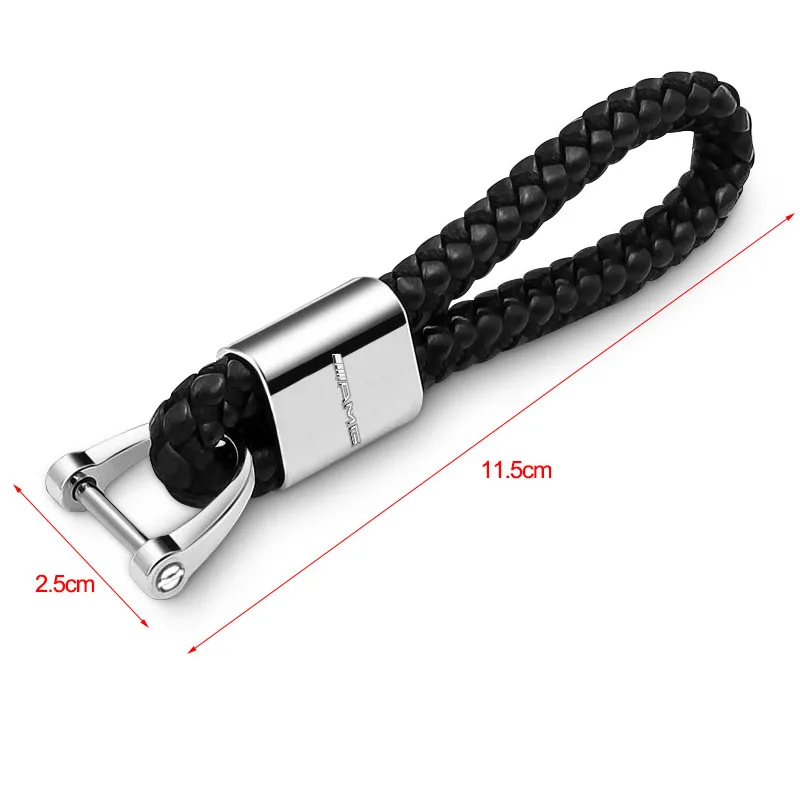 1Pc Hand Woven Leather Car KeyChain Key Ring Car Accessories Stickers For Mercedes Benz GLK GLA A B C E R G Class C180 S200 S300