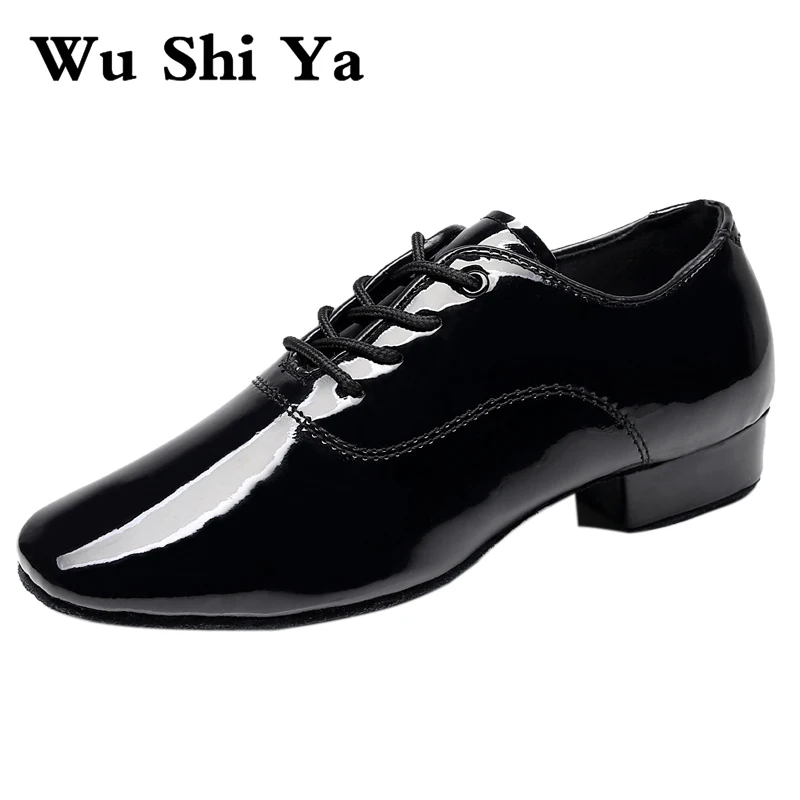 Men\'s Soft Latin Dance Shoes Modern Dance plus-size 2.5cm heel For Boy Ballroom Tango Children Man Black dance shoes Soft Sole