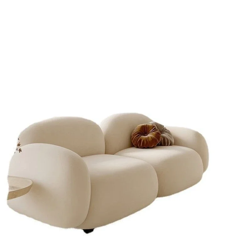 

Double small sofa Internet celebrity Nordic living room sofa small apartment fabric simple leave-in tofu clothing store