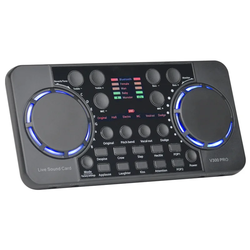 V300 Live Broadcast Sound Card Set for Mobile Phones and Computers Internet Live Broadcast Host Bluetooth Reverb Sound Card