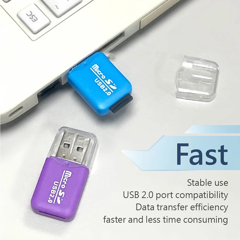 【توصيل سريع】 قارئ بطاقات Micro SD USB 2.0 لكاميرا الهاتف وبطاقة الذاكرة وبطاقة الذاكرة A1 TF/SD قارئ بطاقات للكمبيوتر المحمول