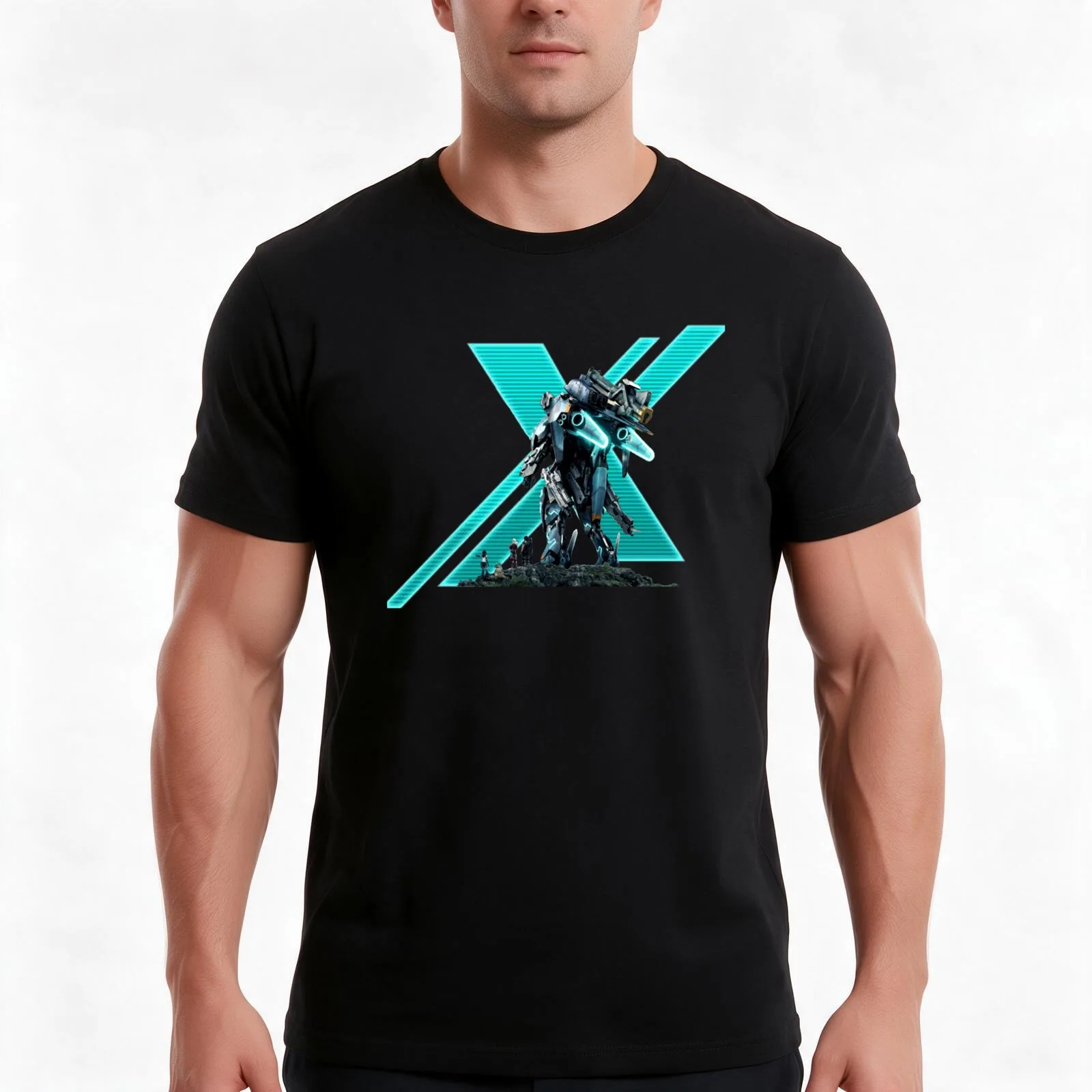 Xenoblade Chronicles X Logo T-Shirt, Summer Casual Cotton Tee, Oversized Streetwear Tops, Vintage Graphic Print, 100% Cotton