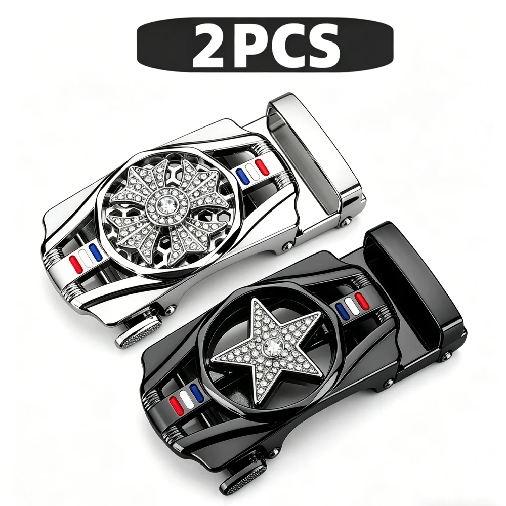 Men Belt Buckle Replacement, Alloy Auto Ratchet Design Wear Resistant Buckle for 3.2-3.5cm Wide Belt