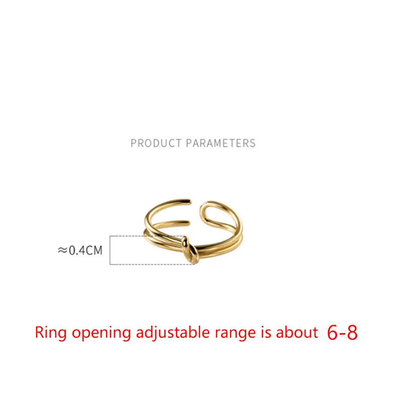 KAMIRA Real 925 Sterling Silver Simple Design Knot Double Open Finger Rings for Women Party Fashion Jewelry Accessories Neutral