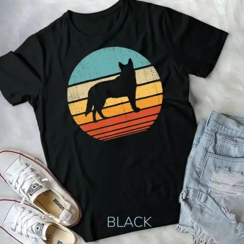 Blue Heeler Australian Cattle Dog Retro Vintage 70s Sunset Unisex T-shirt