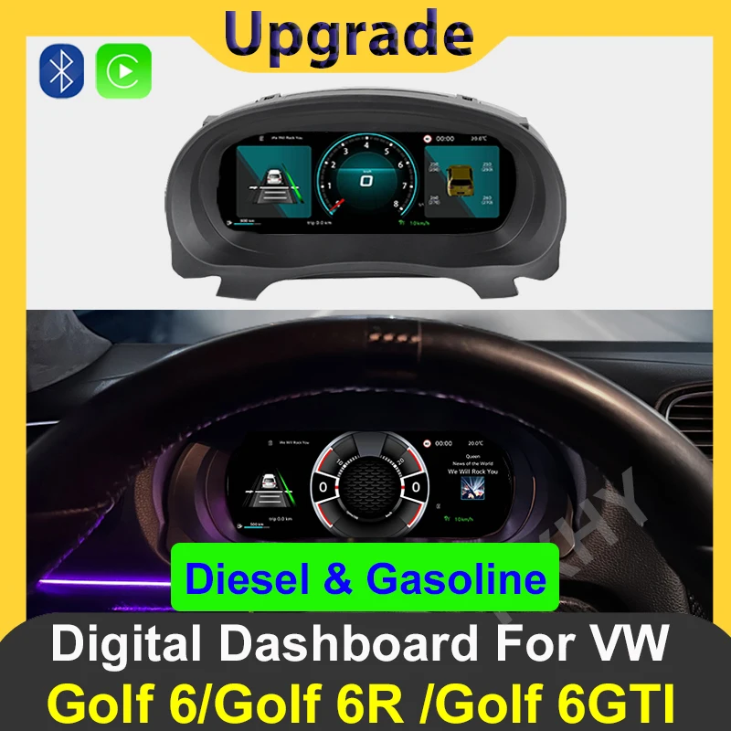 

Автомобильный цифровой кластерный прибор CockPit для Volkswagen Golf 6 Golf 7 Passat B6 B7 B8 Tiguan Scirocco, ЖК-спидометр, приборная панель