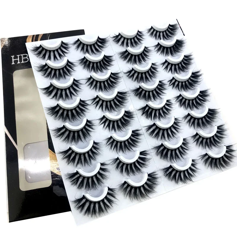 AMSDCN 16 Pairs 3D Mink Lashes Natural False Eyelashes Dramatic Volume Fake Lashes Makeup Eyelash Extension Silk Eyelashes