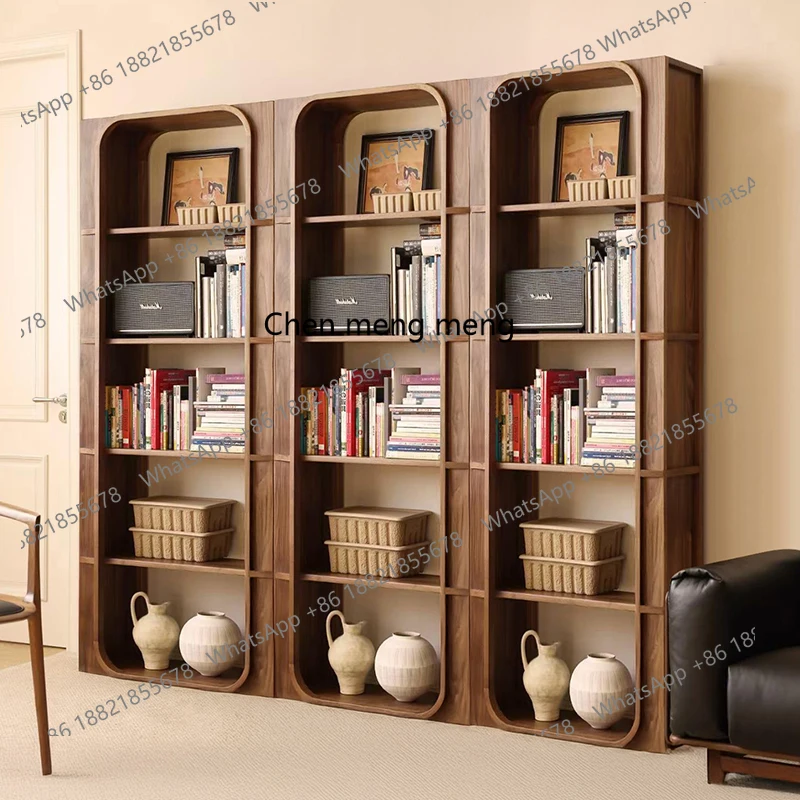 

Italian solid wood bookcase against the wall, antique single bookshelf shelf, small apartment household simple locker