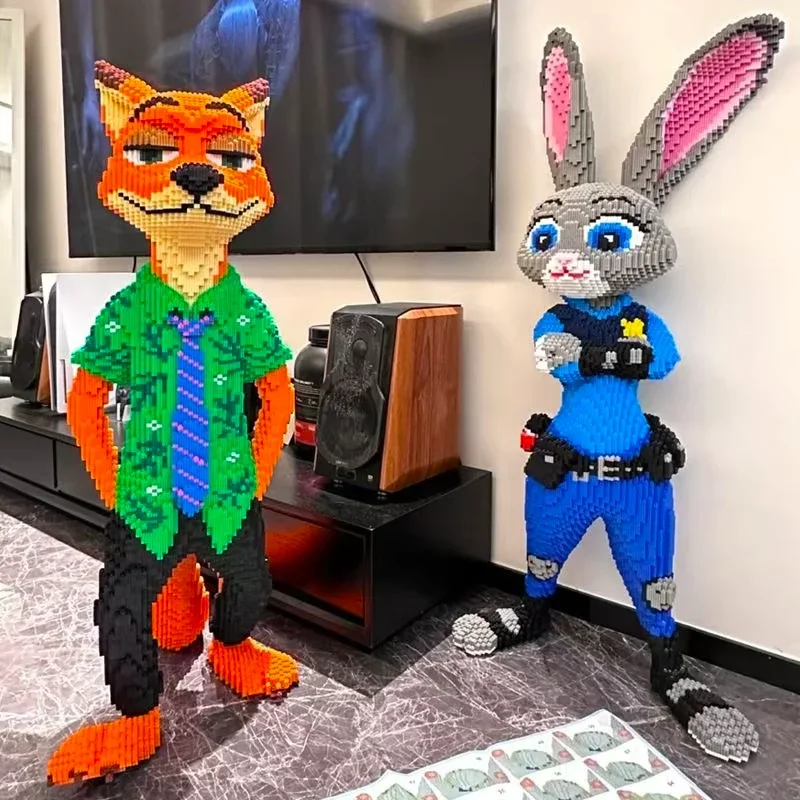 

26 years of new building block oversized Judy rabbit fox handmade small particle assembly toy for couples gift ornament