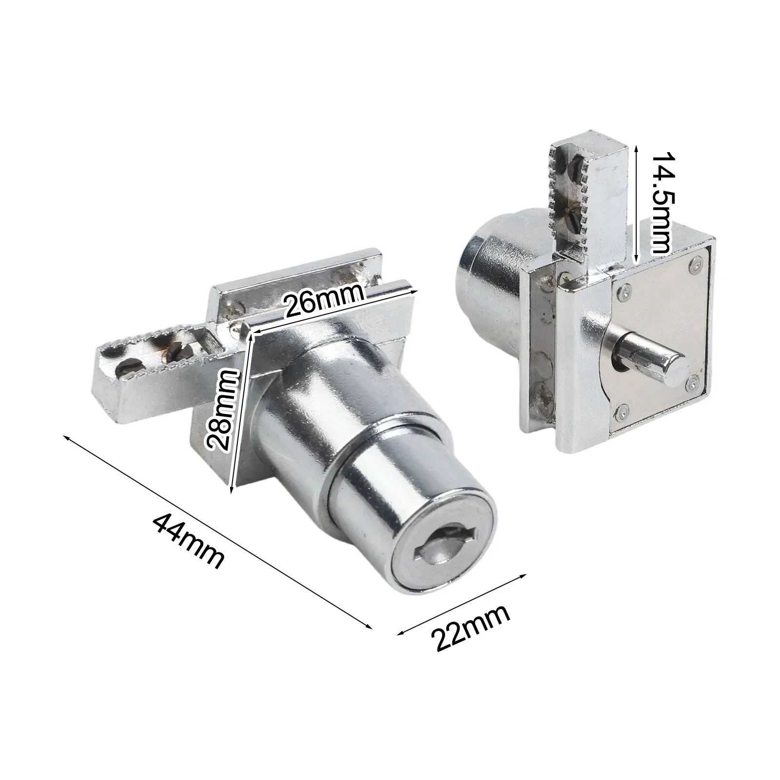 Zinc Alloy Sliding Door Lock With Keys For Glass Cabinet Display Showcase Suitable For 5-8mm Glass Anti-Rust Design