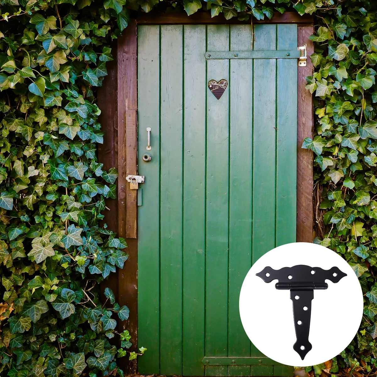 

3 Pcs Black Paint Hinge Wooden Door Gates Decorative Fences Strap Hinges Bearing