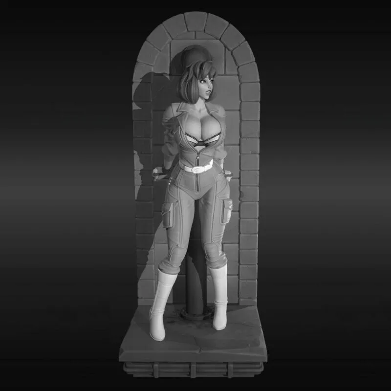 1/24 Scale DieCast Resin Figure Model Kit Sexy Anime Female Journalist Diorama Model Unassembled Unpainted
