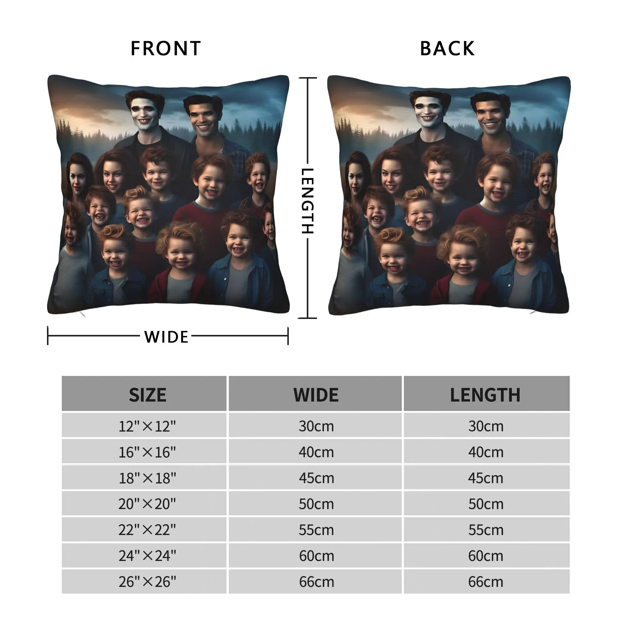Twilight Meme Square Pillow Cases Vintage  Cushion Cover Creative Zipper Decorative Pillowcase for Home 45*45cm