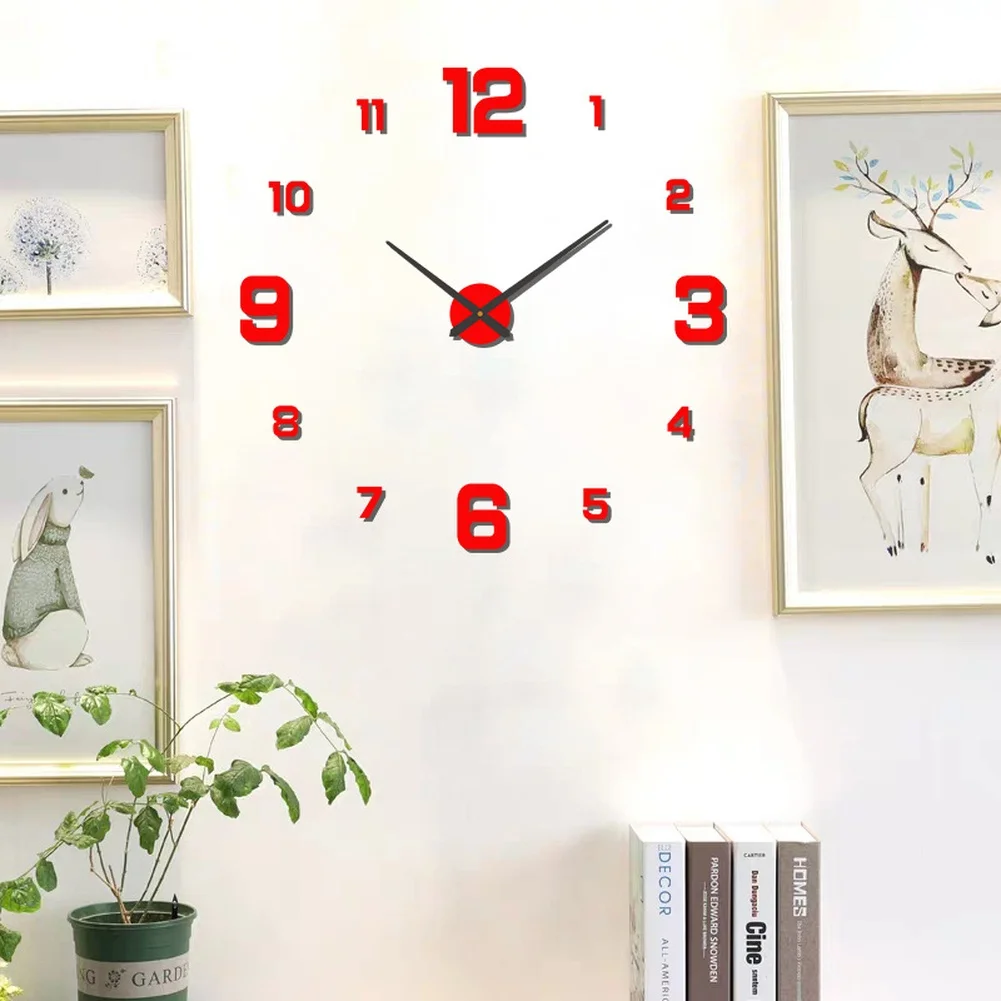 Contemporary Wall Clock with 3D Mirror Art Design for Living Room Bedroom Dining Room and Interior Enhancement