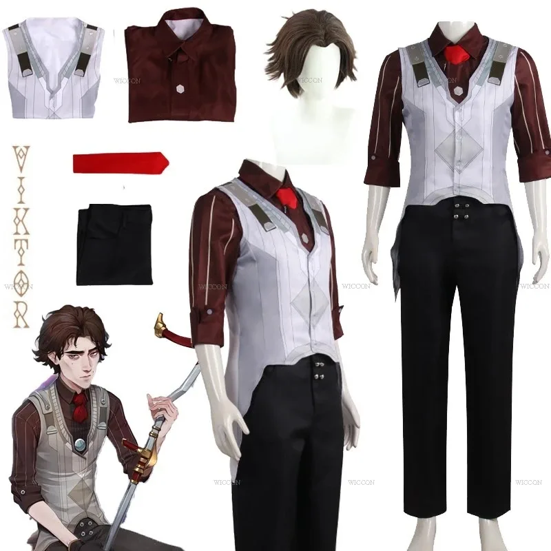 Viktor Arcane Cosplay disfraz Anime LOL camisa chaleco pantalones peluca Victor trajes traje para hombre Halloween carnaval fiesta disfraz ropa
