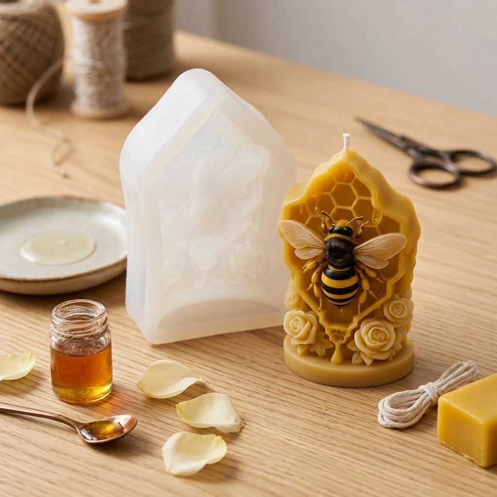 

Silicone Candle Mold Honeycomb Shape DIY Aromatherapy-Plaster Epoxy Resin Tool For Crafting