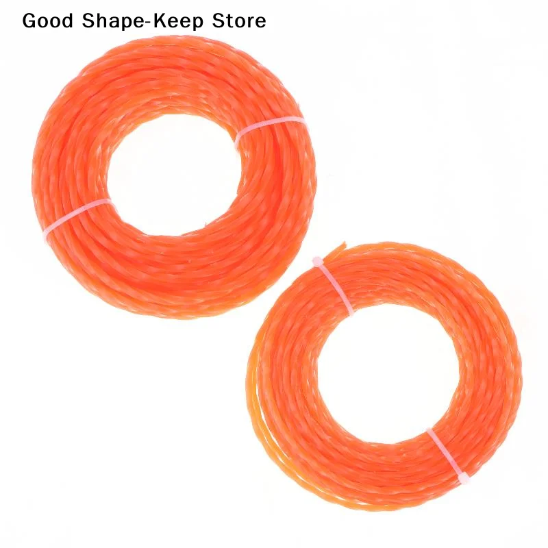 dailyUniversal Grass Trimmer Line Spiral Nylon Brush Cutter Rope 1PCS 15m Length 2.4-4mm Sizes for Most Lawn Mower Weed Eater