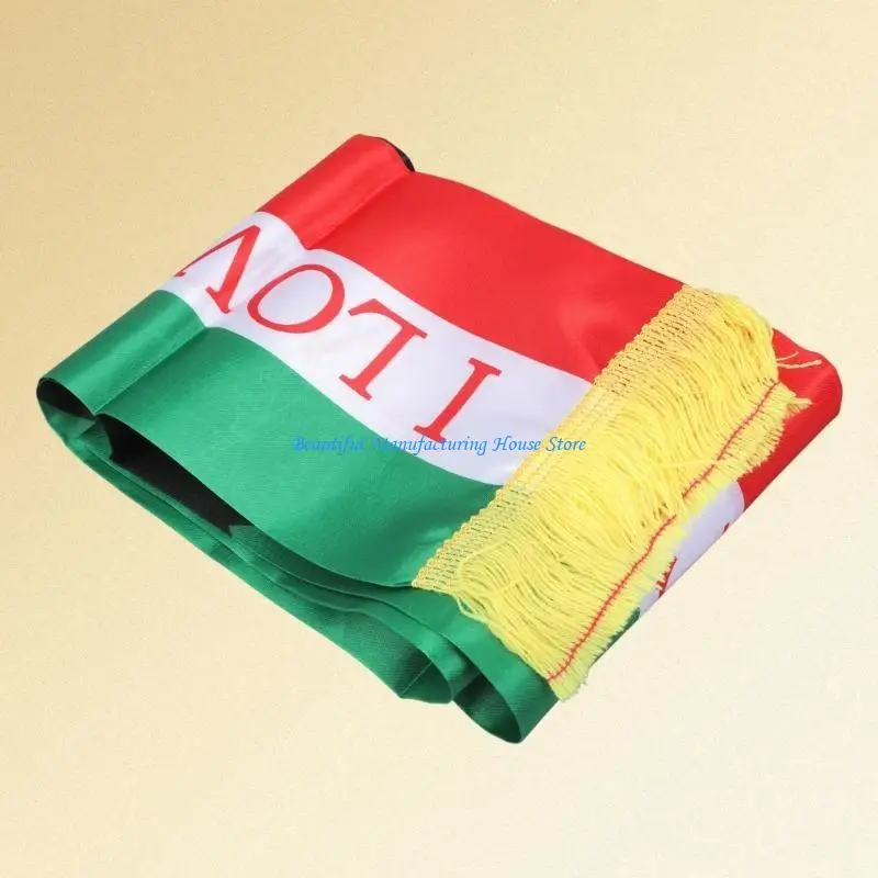 

E56A Comfortable Polyester Scarf Unique Embroidered Neckerchief Breathable Fan Scarf for Celebrations and Fan Gatherings