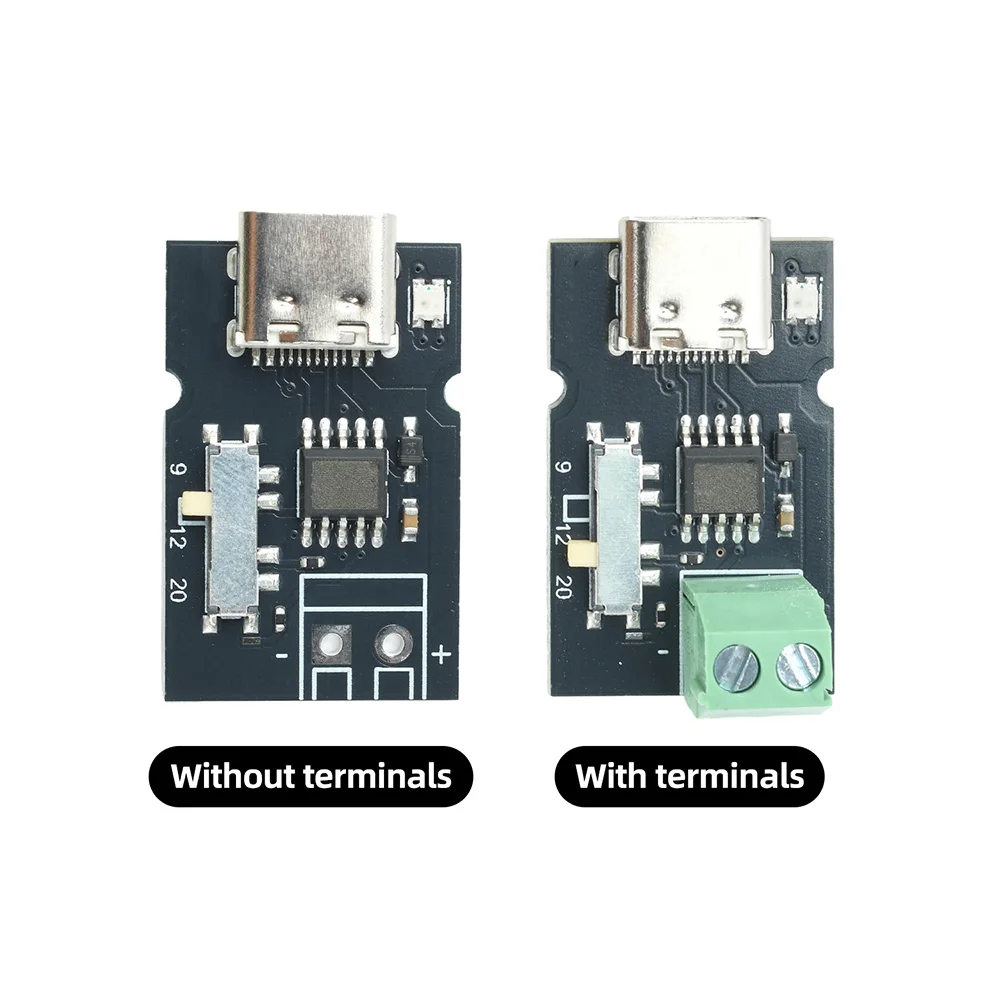 PD QC Fast Charging Power Extraction Module with Auto Voltage Detection 5V 9V 12V 20V Output for Electronics Experiments