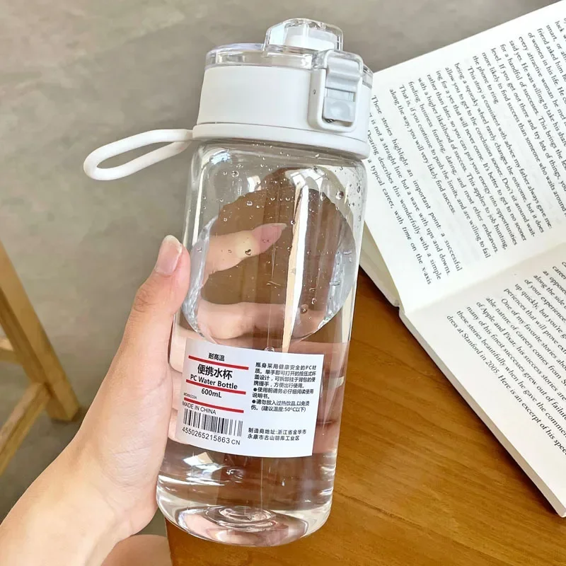 350/550ml Water Bottle with Time Scale Portable Transparent Kawaii Water Bottle Sports Water Cup Plastic Handy Cup