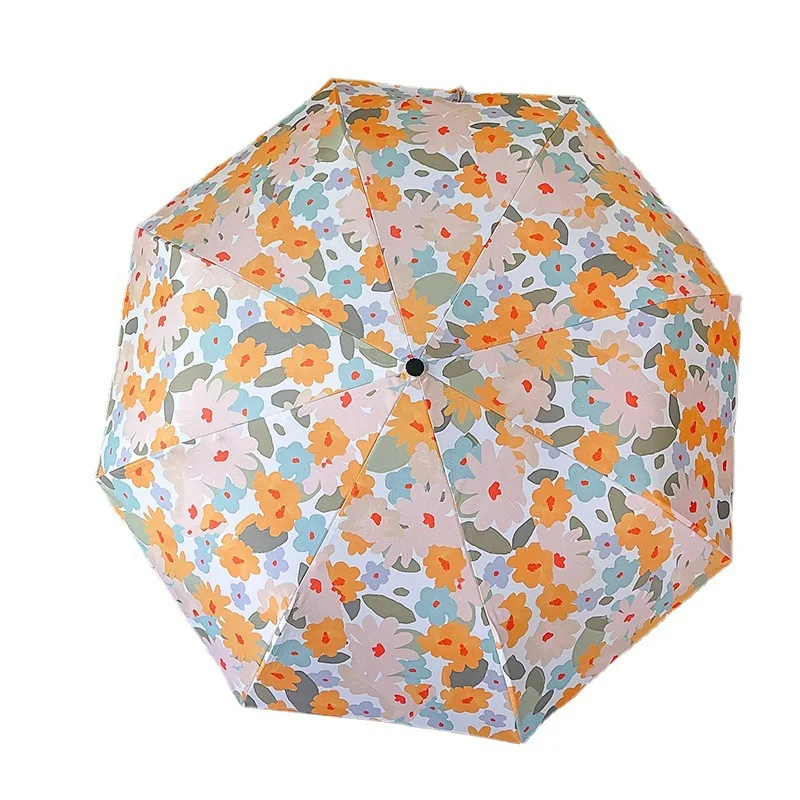 

Japanese Anti-Umbrella Flower Sunny and Rainy Umbrella Sunscreen Student UV Protection Three-fold Folding Sun-proof Sunshade NEW