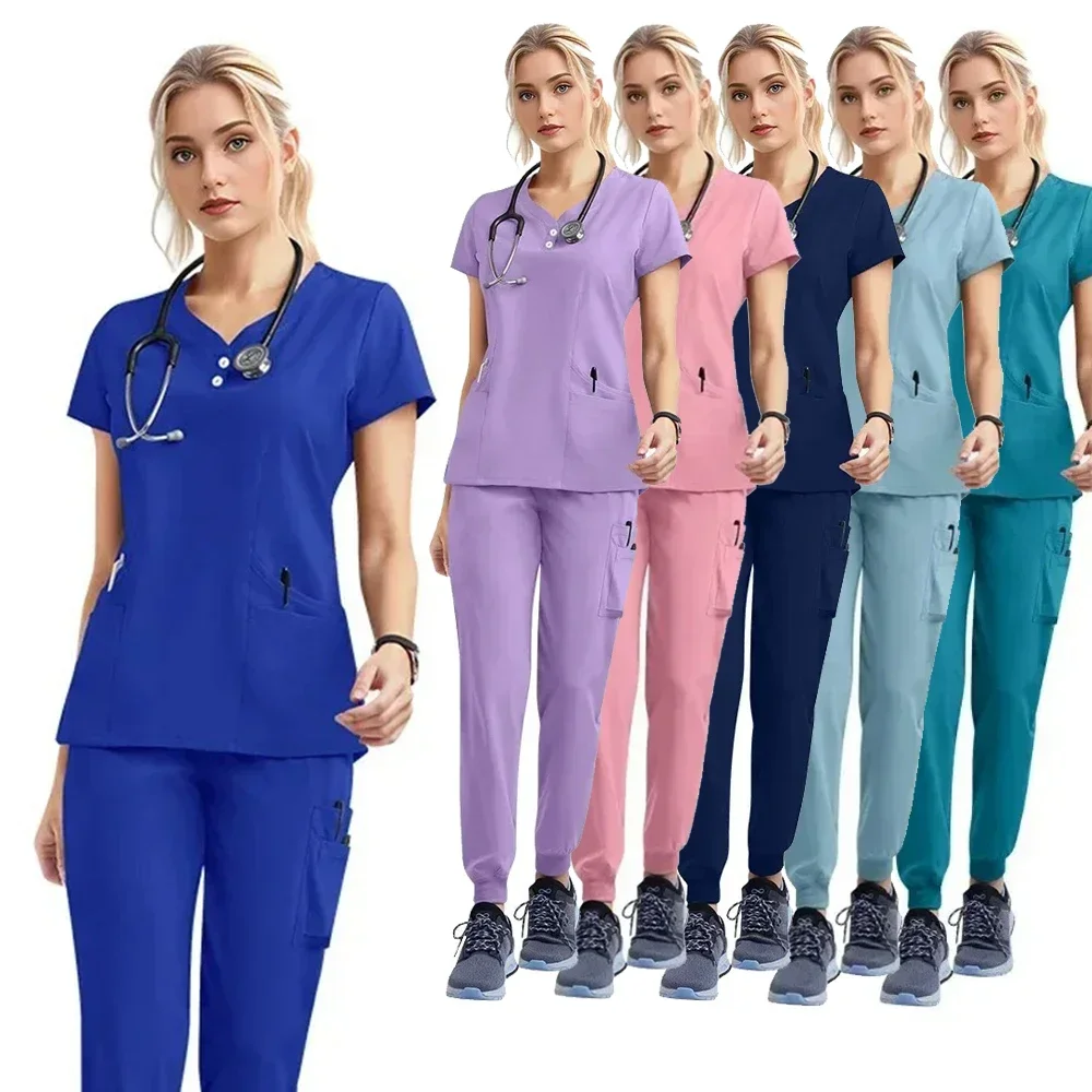 Multicolor Women Wear Scrub Set Doctor Workwear Nurse Scrubs Set Wholesale Jogger Suit Doctor Hospital Medical Surgical Uniforms