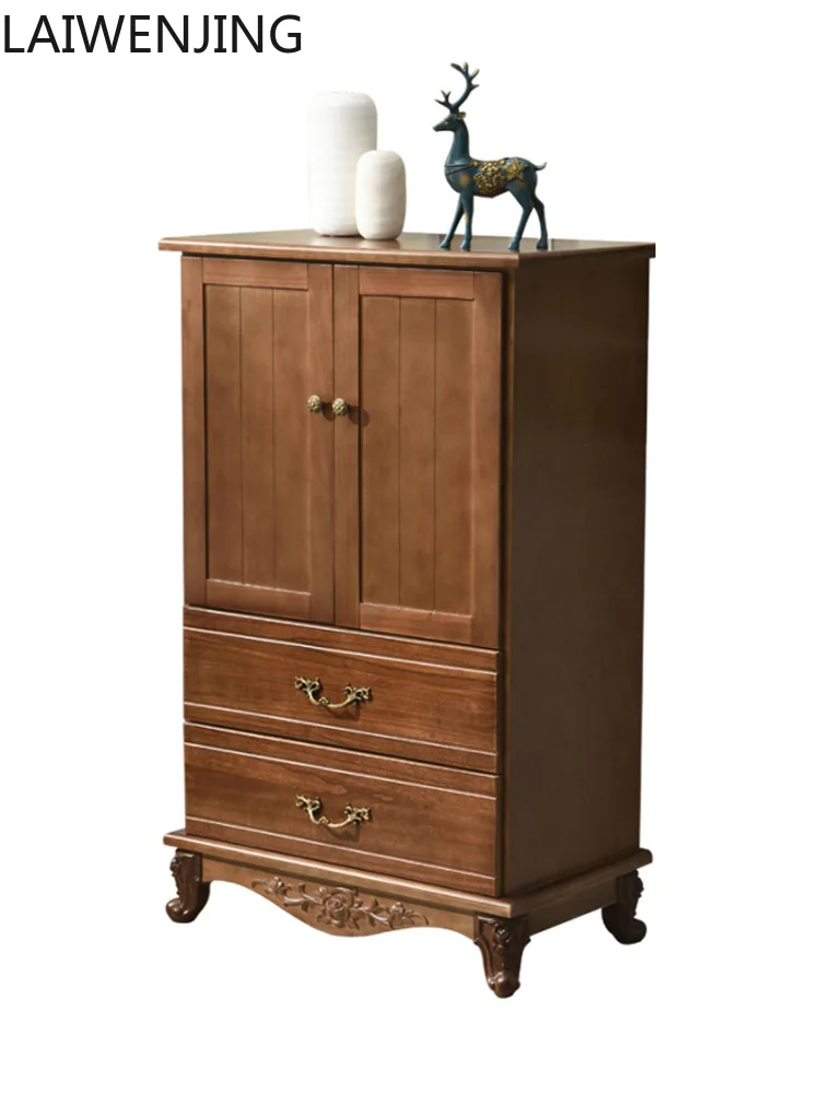 

HLZ solid wood living room storage cabinet simple modern bedroom wall locker