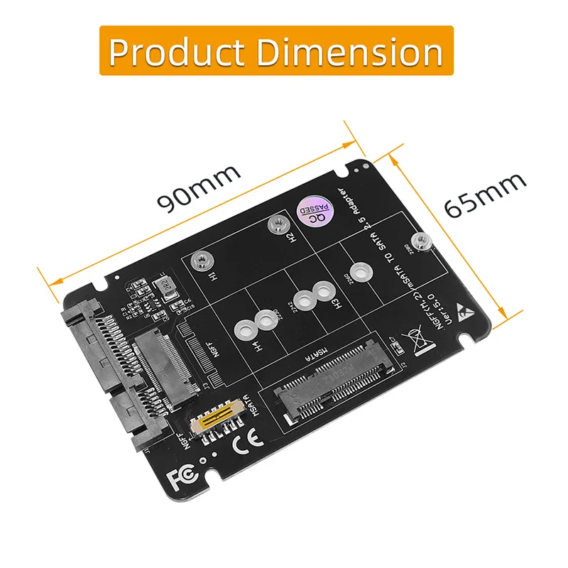 NOVO M2/mSATA para SATA Adaptador NGFF M.2 SATA Chave B SSD/SSD mSATA para SATA3.0 6Gbps 2.5 "Riser Board 2 em 1 Combine Converter Card