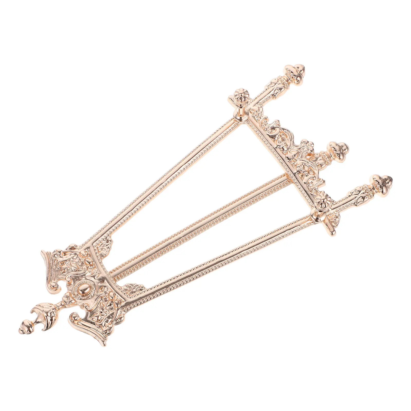 European Style Ornate Metal Display Easel Vintage Cookbook Stand for Restaurant Hotel Tabletop Photo Holder Desktop Menu Stand