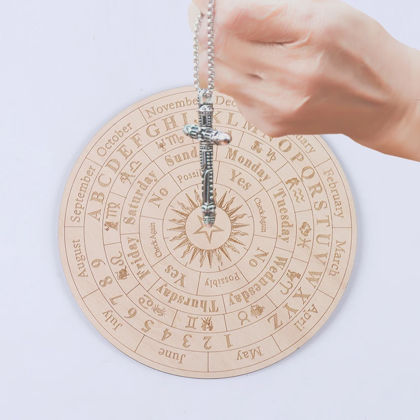 Wooden Twelve Constellation Divination Pendulum Board Sign Home Decor Star Sun Moon Altar Message Board Meditation Ornaments