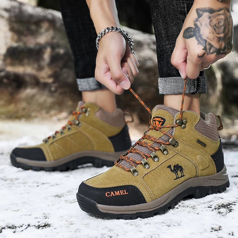 High Quality Camel Hiking boots Men Autumn Winter Sports Shoes Non-Slip Hiking Shoes Men\'s Shoes Outdoor Sports Shoes